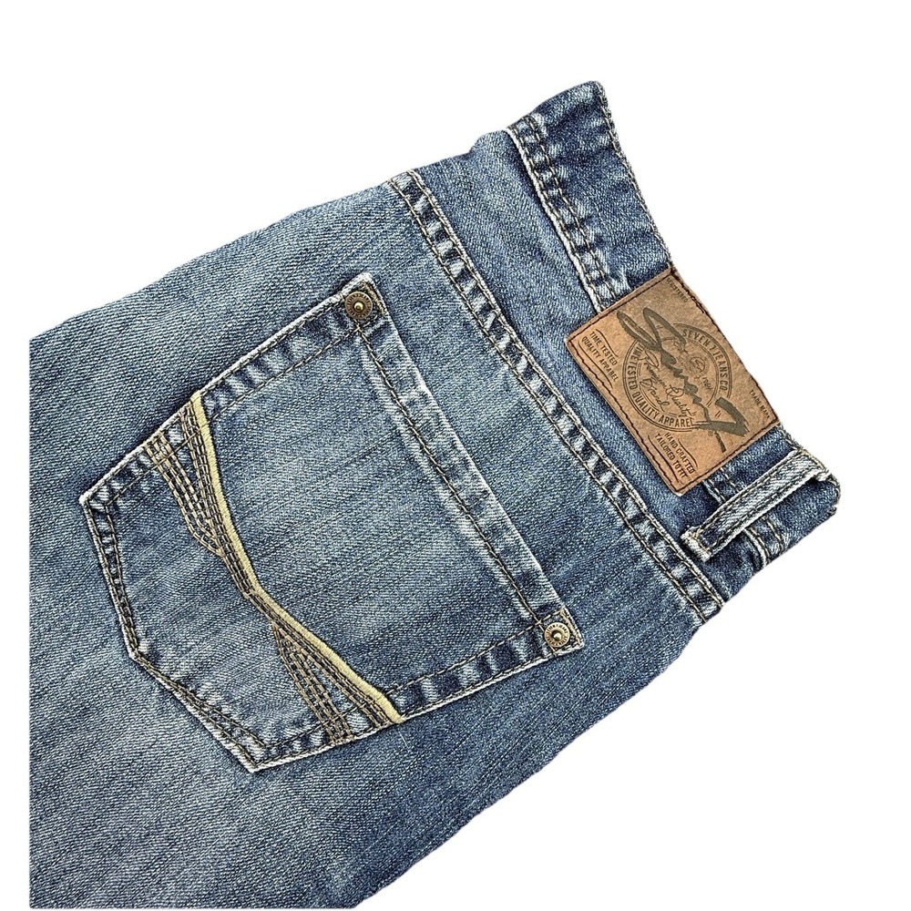 Seven7 Straight Jeans Womens Size 34x34 High Rise Stretch Distressed